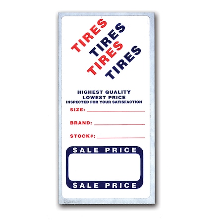 Asp Tire Advertising Labels, 2 3/4" X 5 3/4", 500 Per Roll Pk 7800